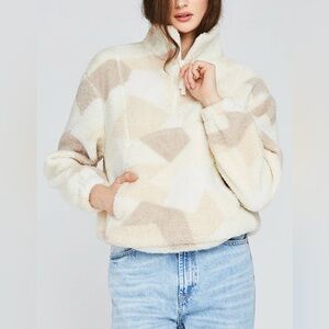 Gentle Fawn Caleb Sweater Pullover Cream Beige Faux Sherpa Cozy Warm